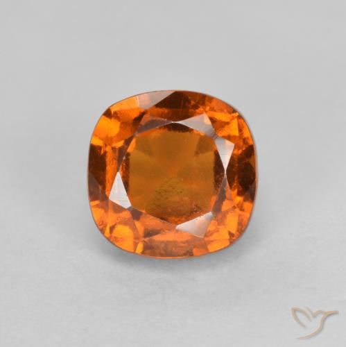 1.65ct 자연스러운 미디엄 다크 오렌지 헤소나이트 가넷, 방석, VS