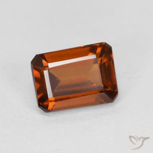 1.44ct 자연스러운 미디엄 오렌지 헤소나이트 가넷, 에메랄드 컷, VS