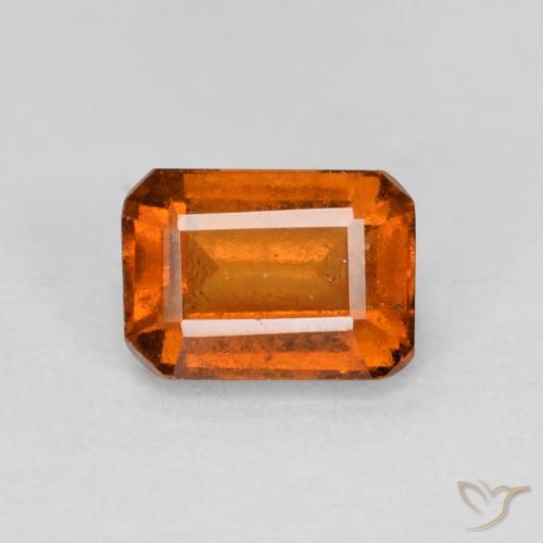 1.46ct 자연스러운 딥 오렌지 헤소나이트 가넷, 에메랄드 컷, VS