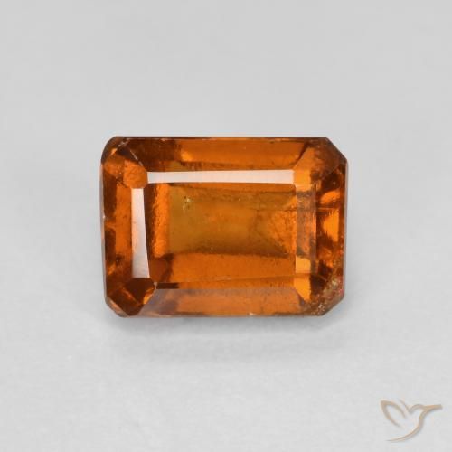 1.46ct 자연스러운 앰버 오렌지 헤소나이트 가넷, 에메랄드 컷, VS-SI
