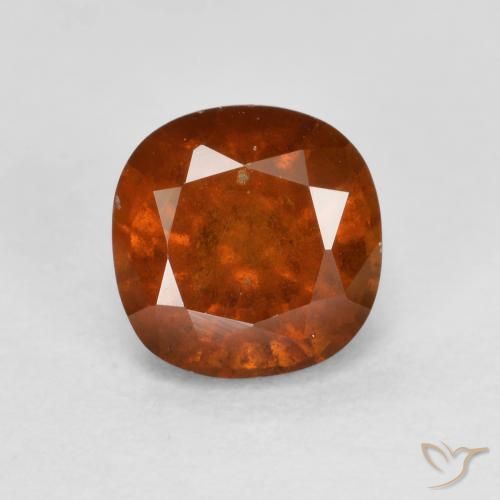 1.24ct 자연스러운 다크 오렌지 헤소나이트 가넷, 방석, VS-SI