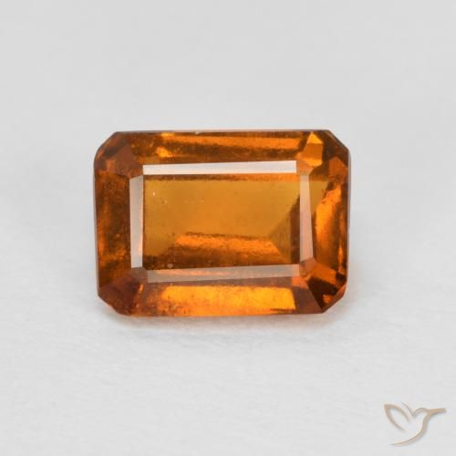 1.28ct 자연스러운 노란 오렌지 헤소나이트 가넷, 에메랄드 컷, VS-SI