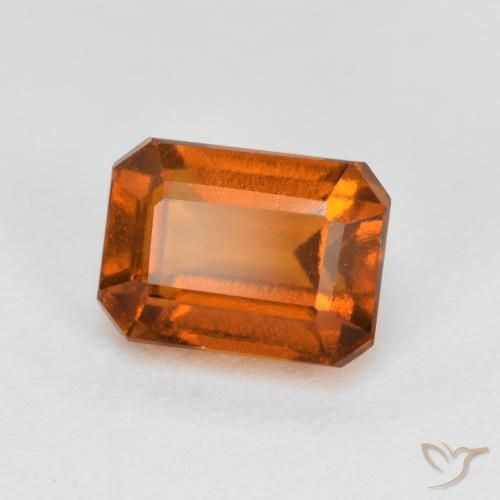 1.71ct 자연스러운 붉은 오렌지 헤소나이트 가넷, 에메랄드 컷, VS