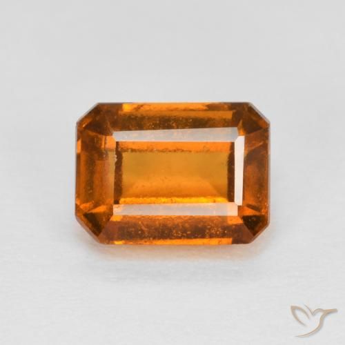 1.49ct 자연스러운 노란 오렌지 헤소나이트 가넷, 에메랄드 컷, VS