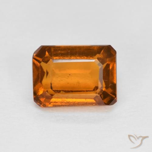 1.48ct 자연스러운 노란 오렌지 헤소나이트 가넷, 에메랄드 컷, VS