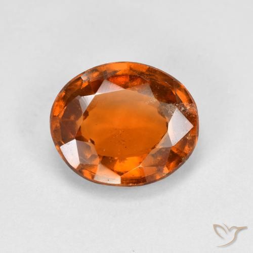 2.45ct 자연스러운 미디엄 다크 오렌지 헤소나이트 가넷, 타원형, VVS-VS