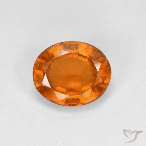 1.89ct 자연스러운 미디엄 오렌지 헤소나이트 가넷, 타원형, VS