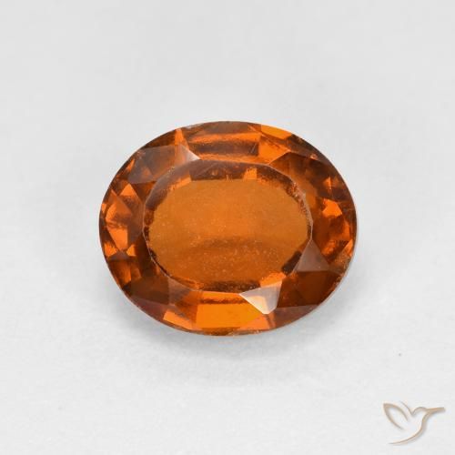 2.14ct 자연스러운 미디엄 다크 오렌지 헤소나이트 가넷, 타원형, VS