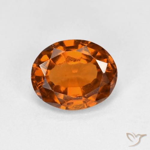 1.56ct 자연스러운 미디엄 다크 오렌지 헤소나이트 가넷, 타원형, VS