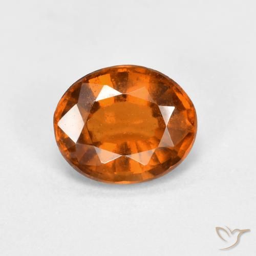 1.48ct 자연스러운 미디엄 다크 오렌지 헤소나이트 가넷, 타원형, VS