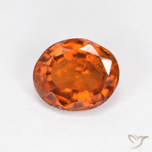 1.70ct 자연스러운 붉은 오렌지 헤소나이트 가넷, 타원형, VS-SI