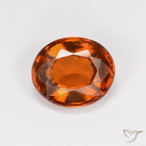 1.62ct 자연스러운 딥 오렌지 헤소나이트 가넷, 타원형, VS