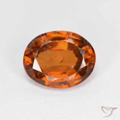 2.14ct 자연스러운 미디엄 다크 오렌지 헤소나이트 가넷, 타원형, VS