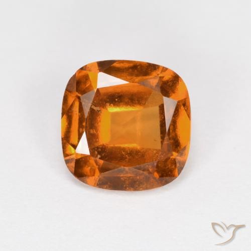 1.55ct 자연스러운 딥 오렌지 헤소나이트 가넷, 방석, VS