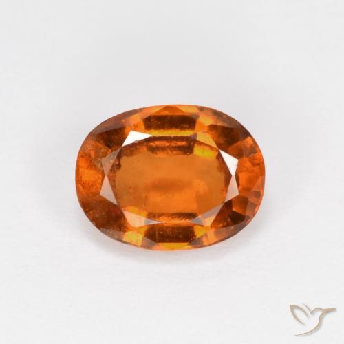 1.66ct 자연스러운 미디엄 다크 오렌지 헤소나이트 가넷, 타원형, VS