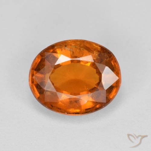 2.60ct 자연스러운 미디엄 오렌지 헤소나이트 가넷, 타원형, VS-SI