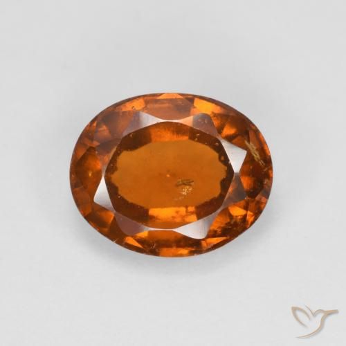 2.25ct 자연스러운 미디엄 다크 오렌지 헤소나이트 가넷, 타원형, VS-SI