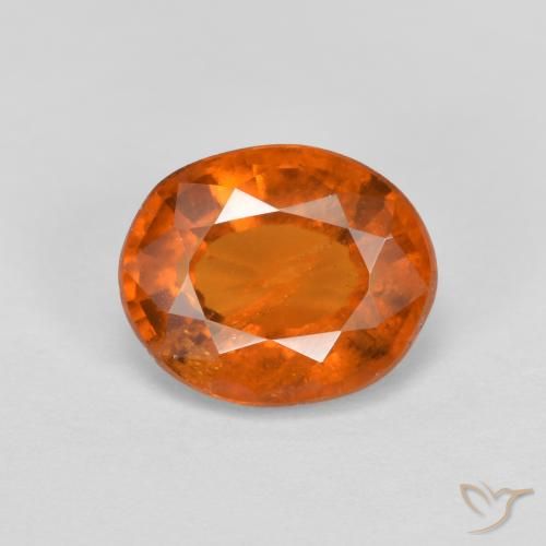 2.10ct 자연스러운 딥 오렌지 헤소나이트 가넷, 타원형, VS-SI