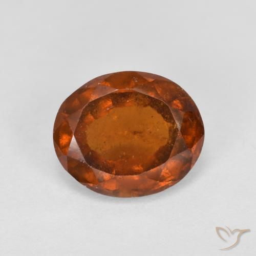 2.19ct 자연스러운 앰버 오렌지 헤소나이트 가넷, 타원형, VS-SI