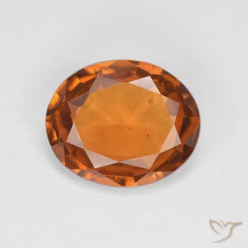 2.08ct 자연스러운 노란 오렌지 헤소나이트 가넷, 타원형, VS