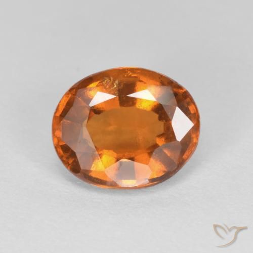 1.56ct 자연스러운 노란 오렌지 헤소나이트 가넷, 타원형, VS