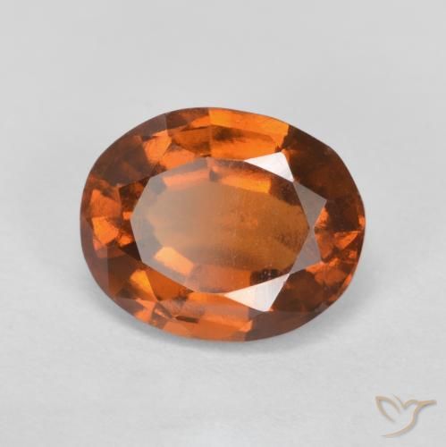 2.06ct 자연스러운 딥 오렌지 헤소나이트 가넷, 타원형, VS