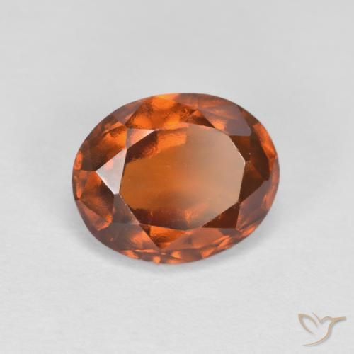 1.57ct 자연스러운 앰버 오렌지 헤소나이트 가넷, 타원형, VS