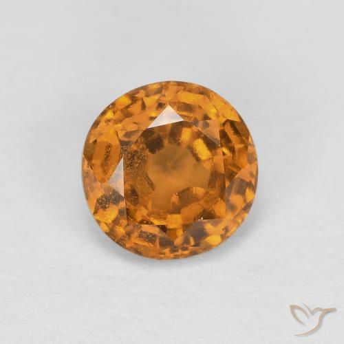 0.97ct 자연스러운 미디엄 오렌지 헤소나이트 가넷, 둥근, VS