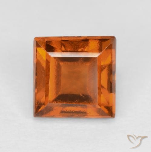 1.49ct 자연스러운 노란 오렌지 헤소나이트 가넷, 정사각형, VS