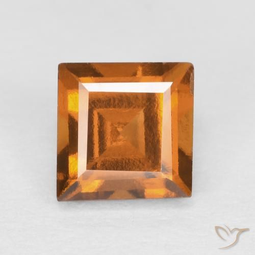 0.94ct 자연스러운 노란 오렌지 헤소나이트 가넷, 정사각형, VS