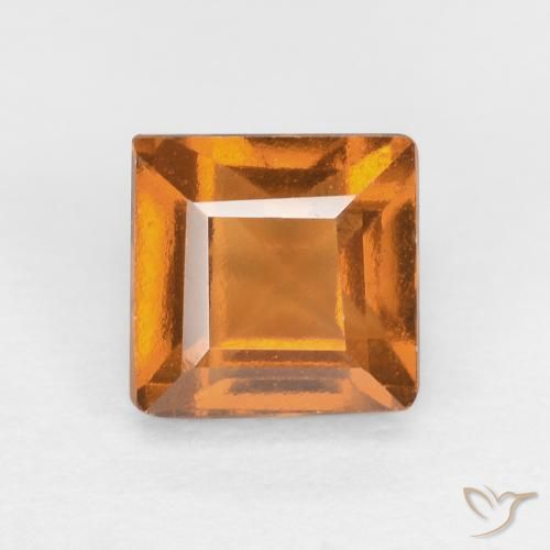 1.07ct 자연스러운 오렌지 브라운 헤소나이트 가넷, 정사각형, VS
