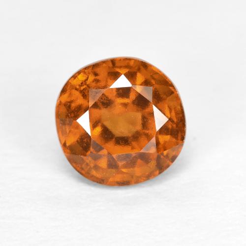 1.15캐럿 천연 미디엄 오렌지 헤소나이트 가넷, 라운드 컷, 5.88 mm, VS