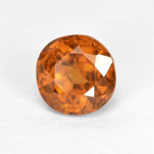 1.15캐럿 천연 미디엄 오렌지 헤소나이트 가넷, 라운드 컷, 5.88 mm, VS