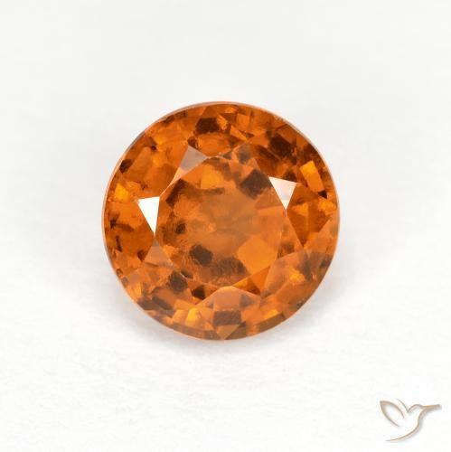 1.04ct 자연스러운 딥 오렌지 헤소나이트 가넷, 둥근, VS