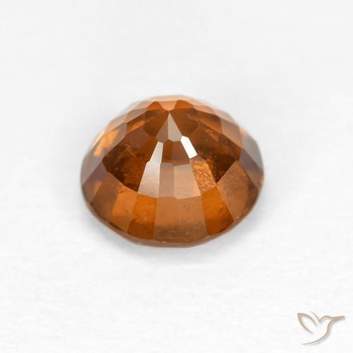 1.05캐럿 천연 미디엄 오렌지 헤소나이트 가넷, 라운드 컷, VS