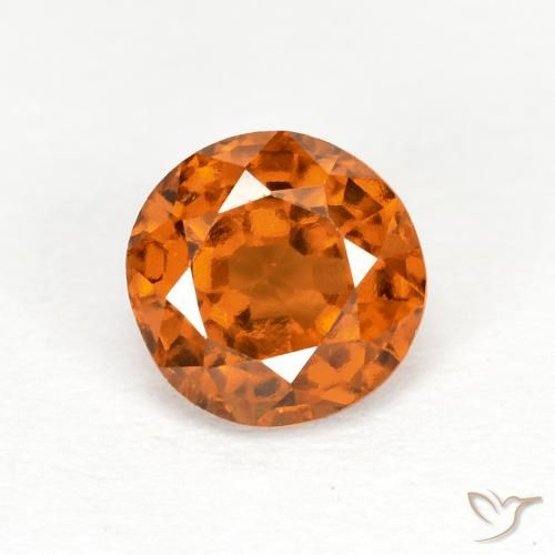 1.06ct 자연스러운 미디엄 다크 오렌지 헤소나이트 가넷, 둥근, VS
