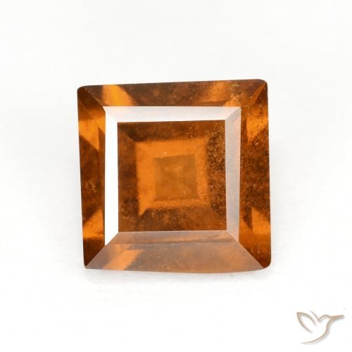 1.82ct 자연스러운 딥 오렌지 헤소나이트 가넷, 정사각형, VS