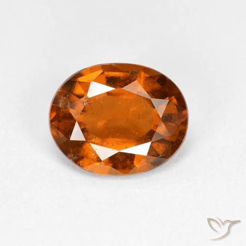 1.86ct 자연스러운 붉은 오렌지 헤소나이트 가넷, 타원형, VS-SI