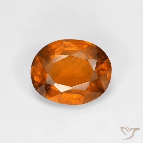 1.92ct 자연스러운 미디엄 다크 오렌지 헤소나이트 가넷, 타원형, VS-SI