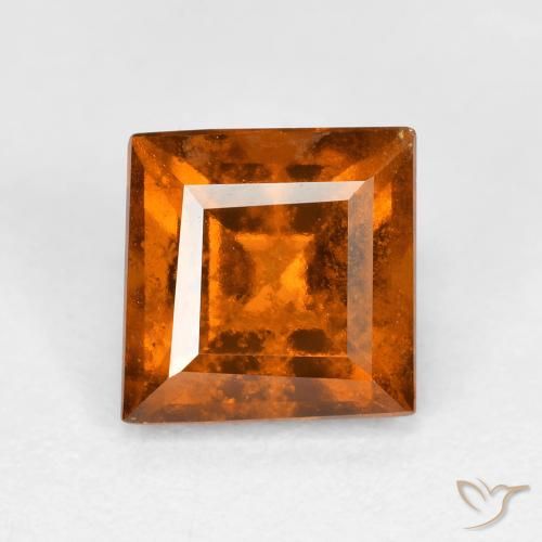 1.79ct 자연스러운 딥 오렌지 헤소나이트 가넷, 정사각형, VS-SI