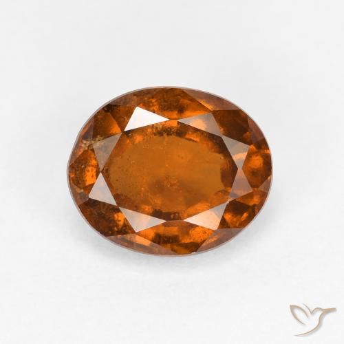 1.81ct 자연스러운 다크 오렌지 헤소나이트 가넷, 타원형, VS-SI