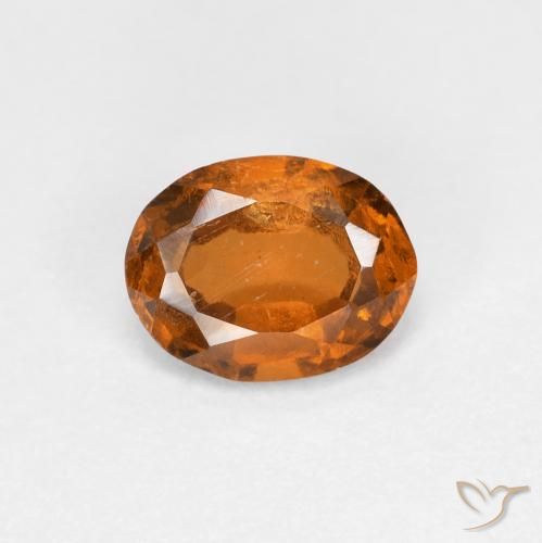 0.78ct 자연스러운 노란 오렌지 헤소나이트 가넷, 타원형, VS