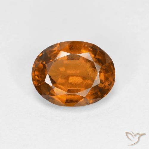 1.34ct 자연스러운 딥 오렌지 헤소나이트 가넷, 타원형, VS