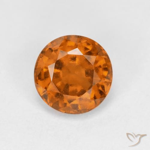 0.94ct 자연스러운 미디엄 오렌지 헤소나이트 가넷, 둥근, VS