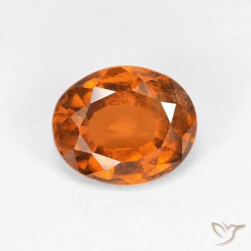 1.86ct 자연스러운 딥 오렌지 헤소나이트 가넷, 타원형, VS