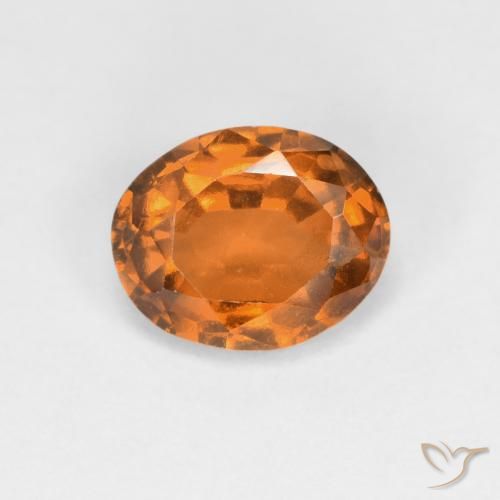 1.10ct 자연스러운 앰버 오렌지 헤소나이트 가넷, 타원형, VS