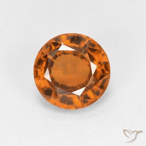 1.18ct 자연스러운 미디엄 오렌지 헤소나이트 가넷, 둥근, VS