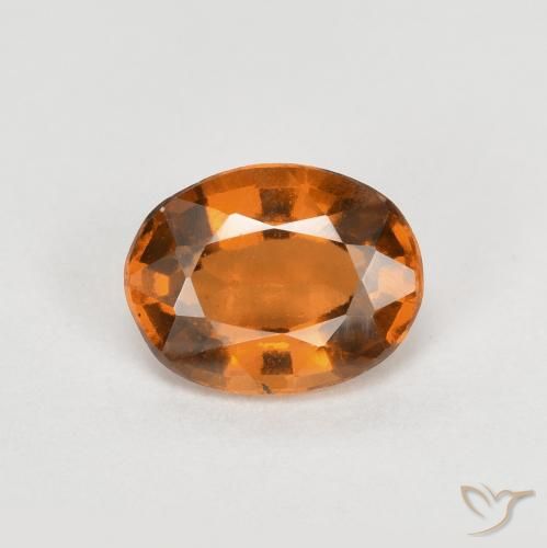 0.83ct 자연스러운 딥 오렌지 헤소나이트 가넷, 타원형, VS