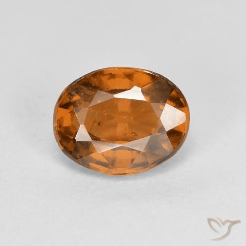 1.25ct 자연스러운 딥 오렌지 헤소나이트 가넷, 타원형, VS