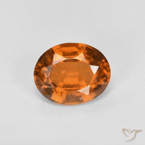 0.83ct 자연스러운 미디엄 오렌지 헤소나이트 가넷, 타원형, VS